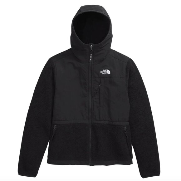 Womens The North Face Denali 2 Full Zip Hooded Fleece Jacket Black Medium - Picture 1 of 12